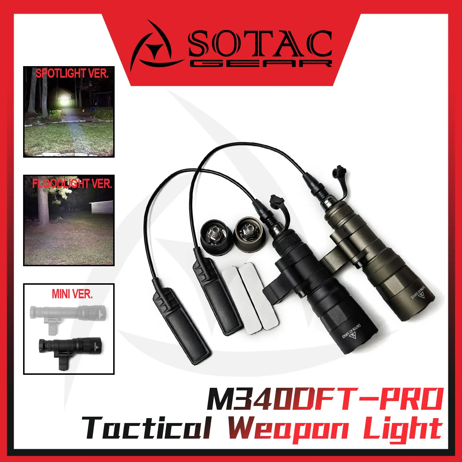 Luz táctica M340DFT PRO linterna táctica 650 LM luz LED montaje Mlok apto para riel de 20mm luz táctica para caza