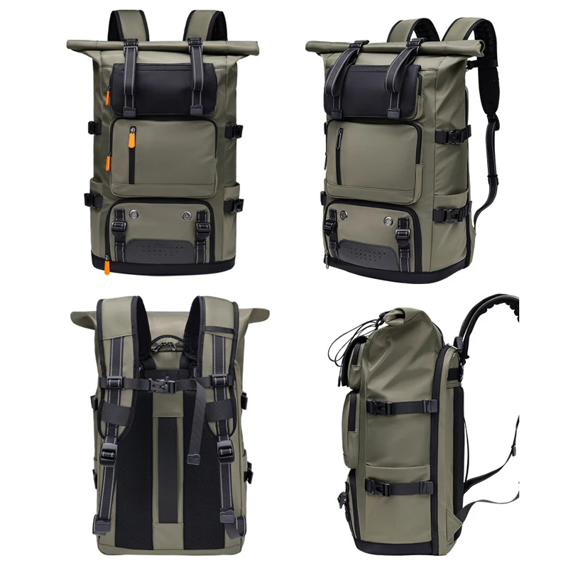 Mochila para acampar al aire libre, senderismo, Trekking, con bolsillo para zapatos, escalada, deportes, viaje, bolsa expandible, mochila para ordenador portátil para estudiantes para la escuela - imagen 5