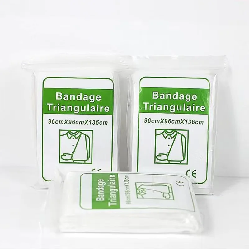 Toalla Triangular no tejida, 96x96x136cm, envoltura al aire libre, vendaje Triangular, Kit de primeros auxilios para acampar y senderismo - imagen 2