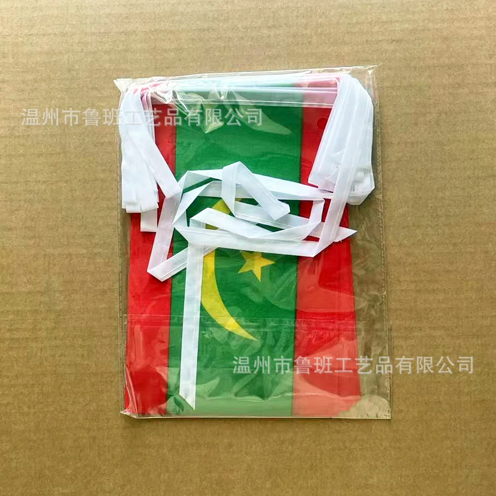 Banderines SKY BANDERA Mauritania 14x21cm 20 unids/lote banderas de cuerda Mauritania banderín Banner para decoración de fiesta Festival - imagen 3