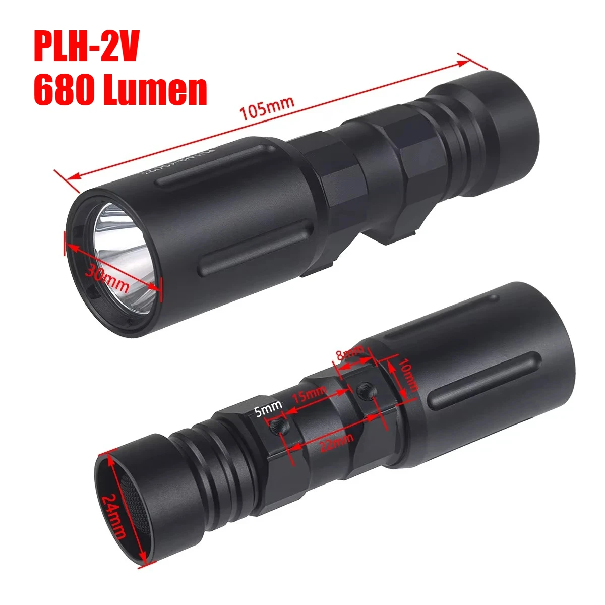 Linterna táctica PLH-V2 Led de 1300 lúmenes, potente arma de explorador de Metal, luz para riel Picatinny, caza, Airsoft