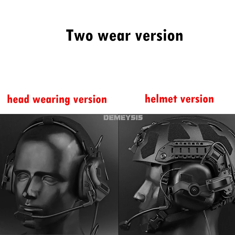 Auriculares tácticos con reducción de ruido para caza, auriculares de comunicación Airsoft para casco OPS Core ARC Wendy Rail - imagen 3