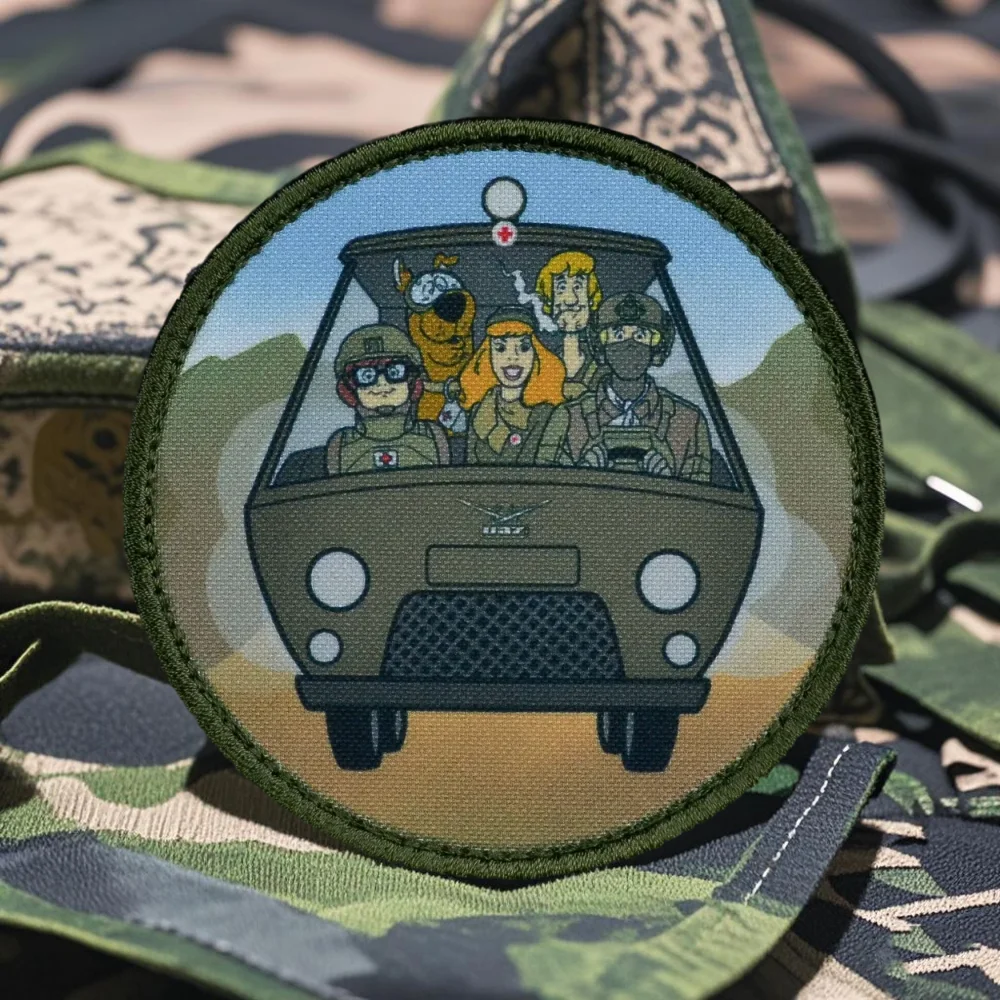 Parche táctico impreso del equipo de evacuación, emblema divertido con gancho y bucle, insignia de moral militar, brazalete, pegatinas para mochila Chevron - imagen 4