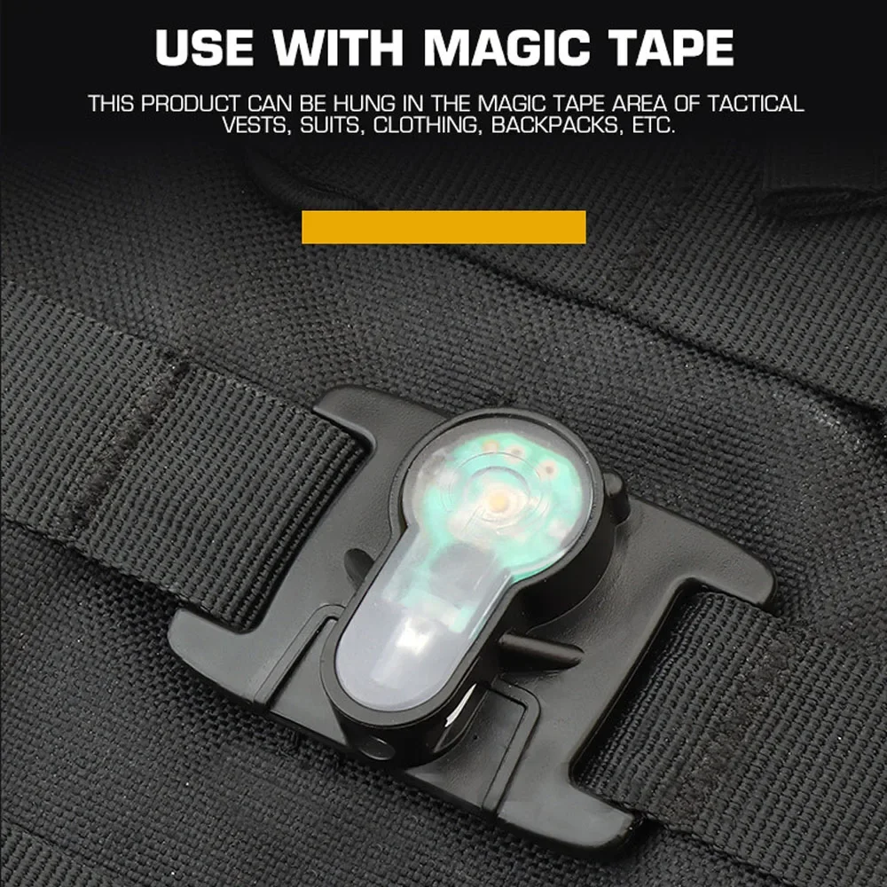 Luz de señal de correas MOLLE tácticas para chaleco de caza Airsoft, chaleco de supervivencia, luz estroboscópica para bicicleta al aire libre, impermeable, 20 piezas por juego - imagen 5
