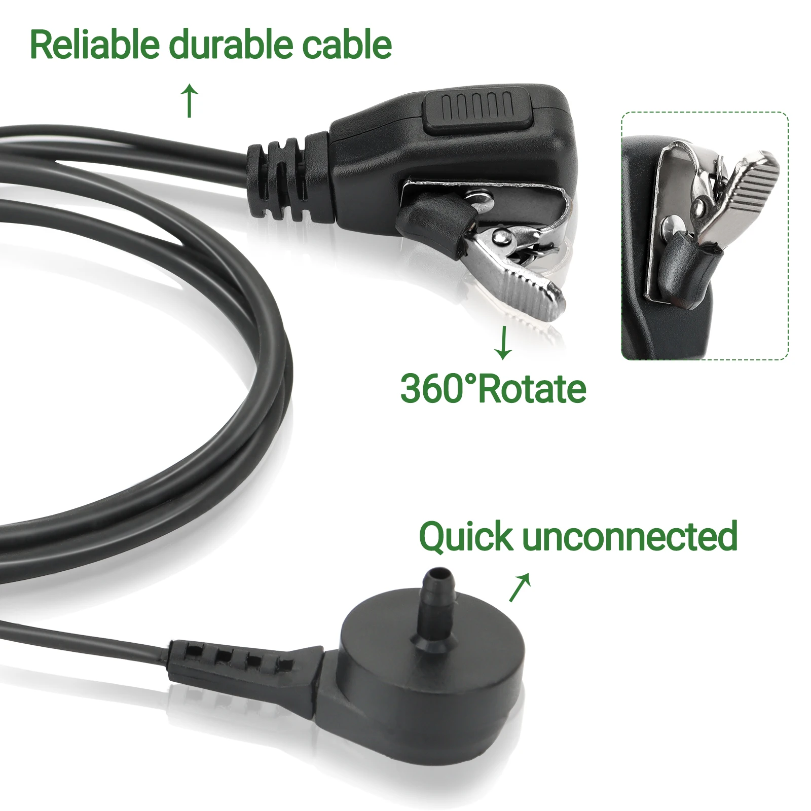 Walkie Talkie Auriculares con tubo de aire acústico Auricular PTT de 2 pines para Baofeng UV-5R BF-888S UV-21 PRO Quansheng UV-K5 UV-K5 (8) - imagen 3