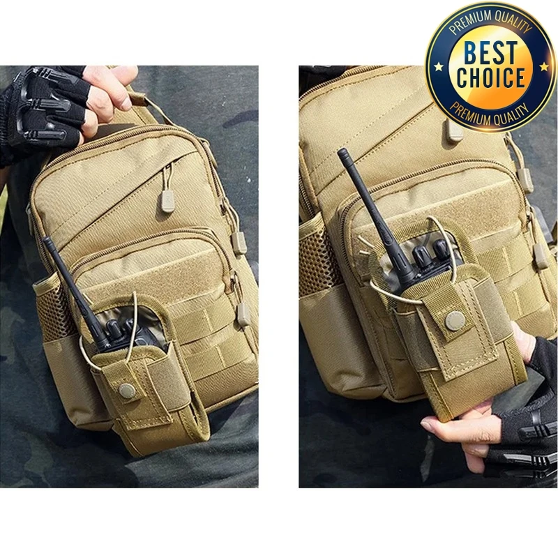 Bolsa táctica Molle para Walkie Talkie, funda para interfono de Radio portátil para exteriores 1000D, bolsa de transporte para caza y Camping, bolsillo Mag - imagen 3