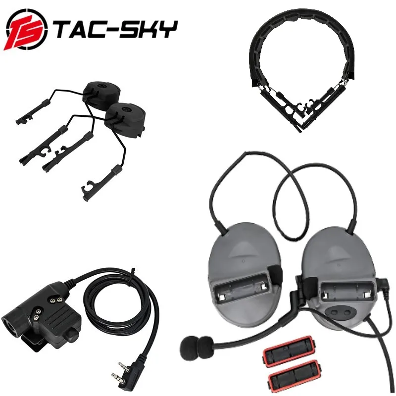 Auriculares tácticos de tiro con reducción de ruido, TAC-SKY, COMTAC II, PTT U94, PTT y ARC - imagen 2