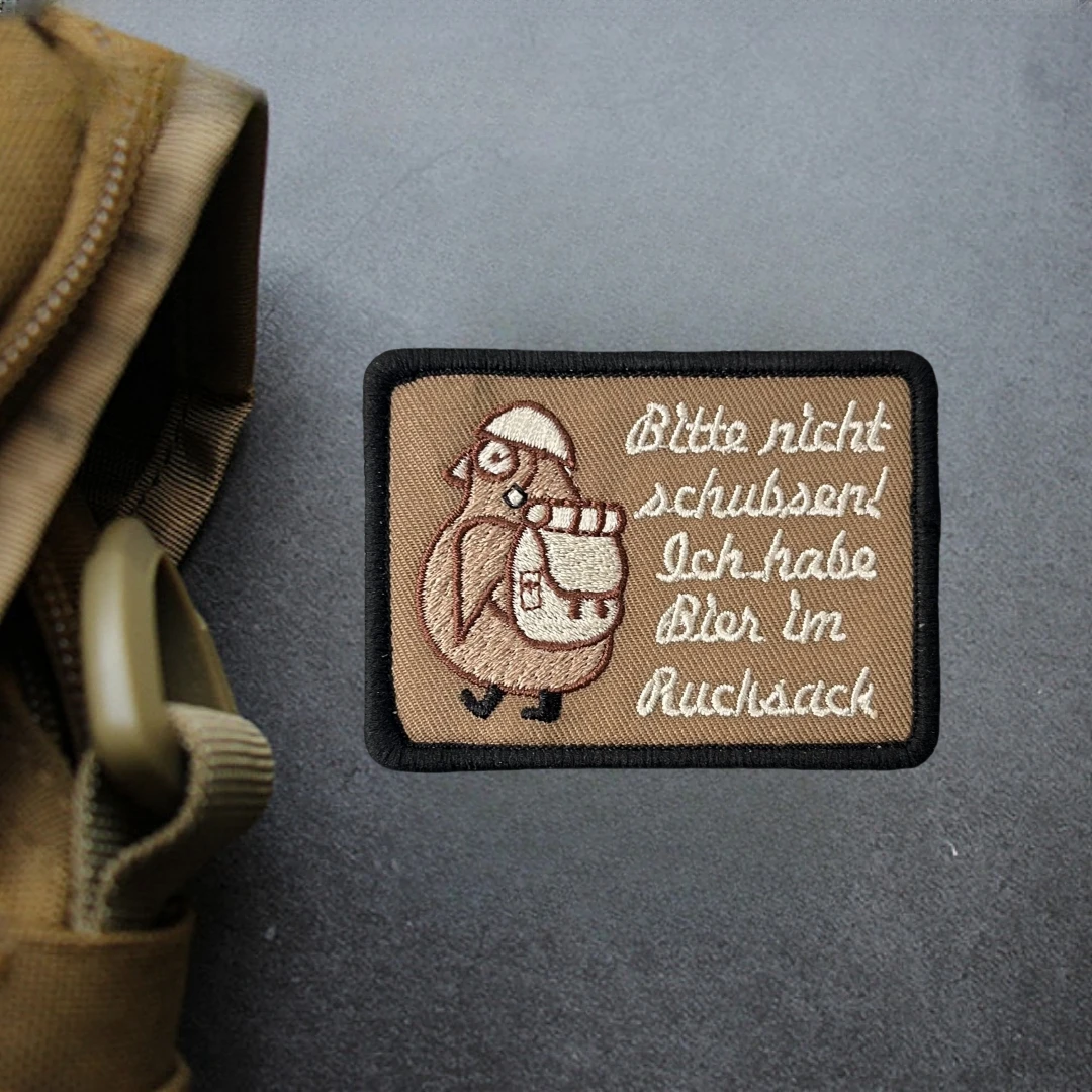 Bitte Nicht Schubsen parche táctico, insignia moral, pegatina de mochila, parches bordados de gancho y bucle para ropa - imagen 5