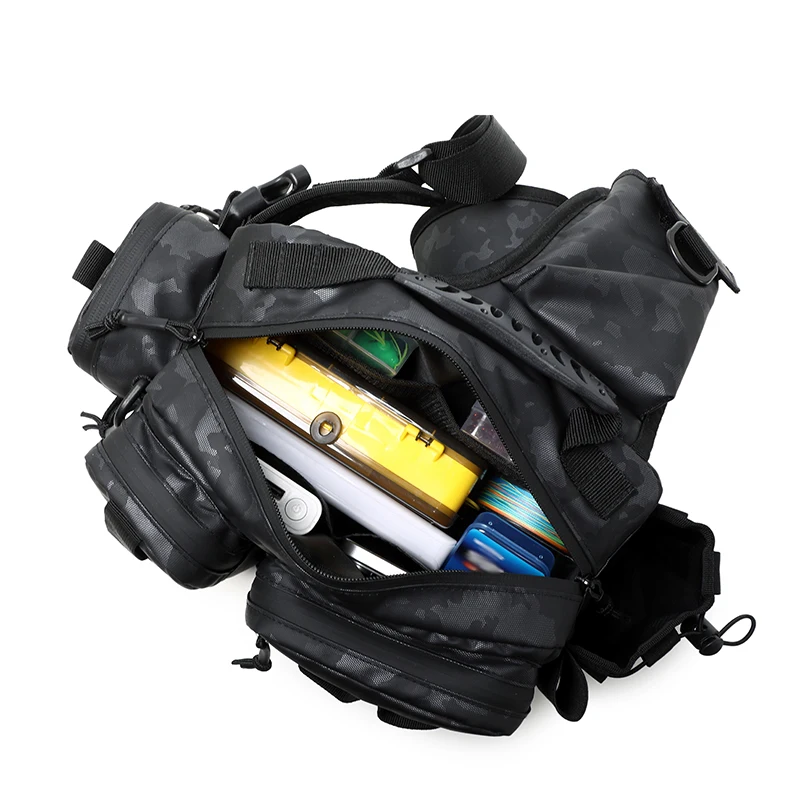 Bolsa de aparejos de senderismo al aire libre, bolsas de cintura Luya Molle de pesca con soporte para caña, mochila deportiva con señuelo de caza, paquete divertido de Camping grande para hombre - imagen 4