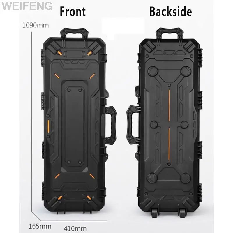 Estuche rígido de seguridad para Rifle Airsoft, caja de herramientas de caza y pesca, almacenamiento táctico con esponja acolchada a prueba de golpes, 109CM - imagen 3