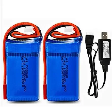 Batería li-po de 7,4 V, 1000mAh, 20C, para WLtoys V262, V353, V912, X600, helicóptero RC, cuadricóptero, Avión RC de cuatro vías, pistola de bala de agua - imagen 2