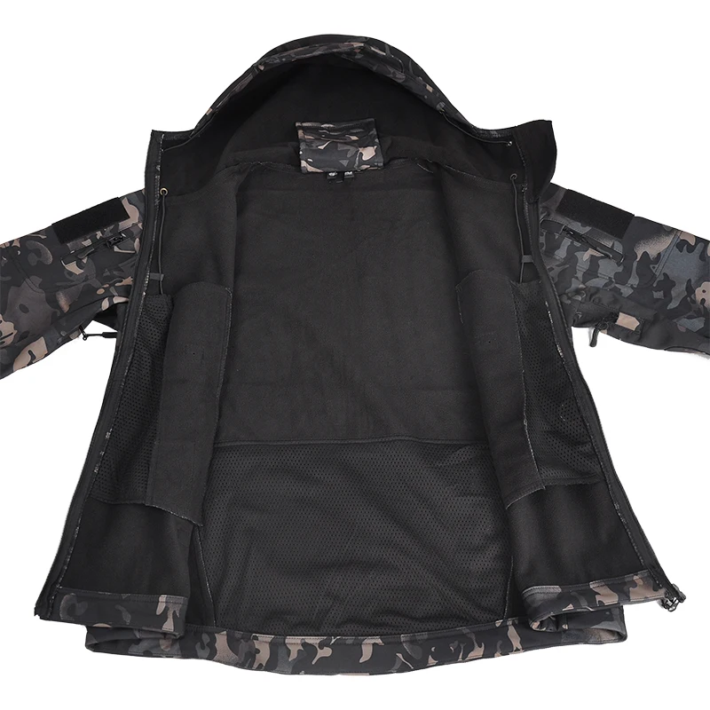 Uniforme táctico de concha suave de lana para invierno, conjunto militar, chaqueta de caza, pantalones cálidos, trajes de senderismo, traje de trabajo resistente al viento y al desgaste - imagen 3