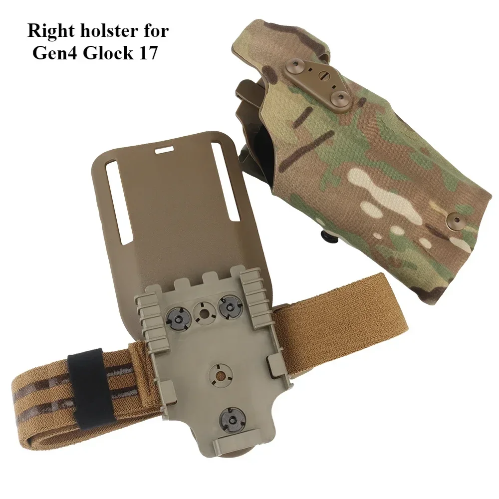 Funda para pistola táctica Glock17 Gen4 con linterna X300 X300U, fundas para pierna caída de liberación rápida, transporte de pistola para mano derecha e izquierda - imagen 4
