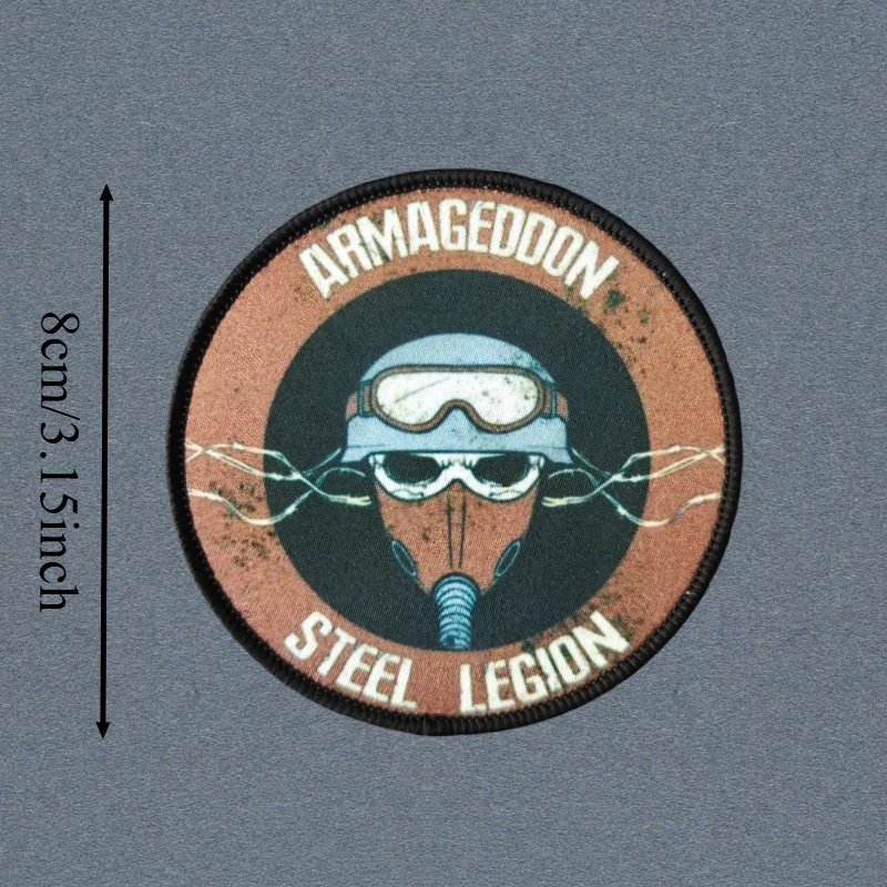 Parche de Impresión de la Legión de Acero de Armagedón, Parche Táctico con Gancho y Bucle, Insignia de Moral, Pegatinas para Mochila, Parches para Ropa - imagen 3