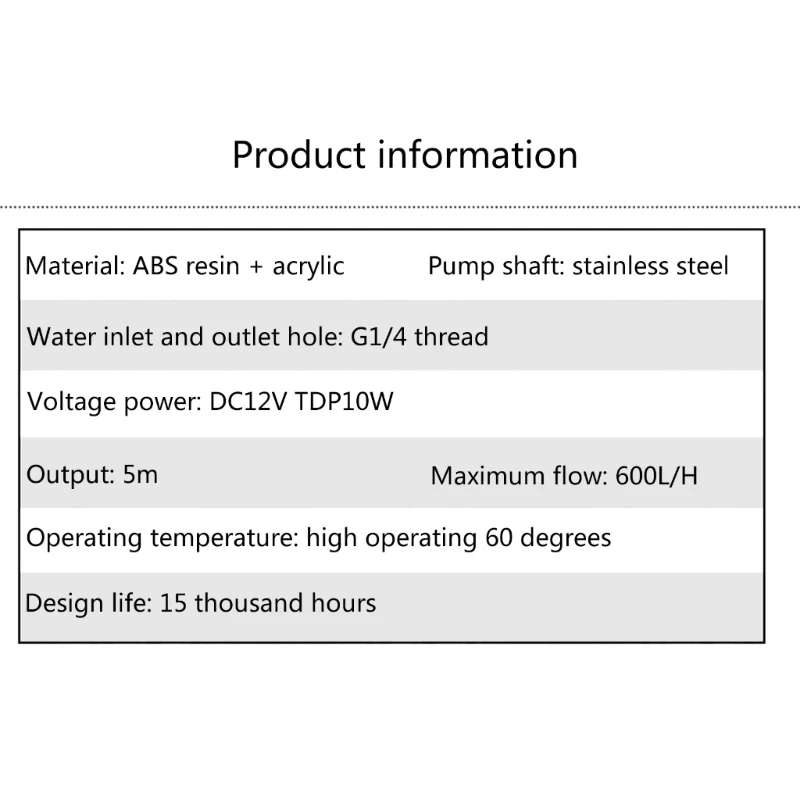 Bomba De refrigeración por agua sin escobillas DM600 DC, alta eficiencia, 600L/H, para CPU de ordenador, envío directo - imagen 5