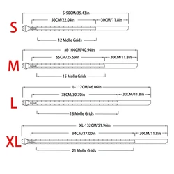 Cinturón de sistema Molle para exteriores, 50cm, 2 pulgadas de ancho, cinturón táctico Molle estilo Ronin, cinturón de doble capa para caza al aire libre