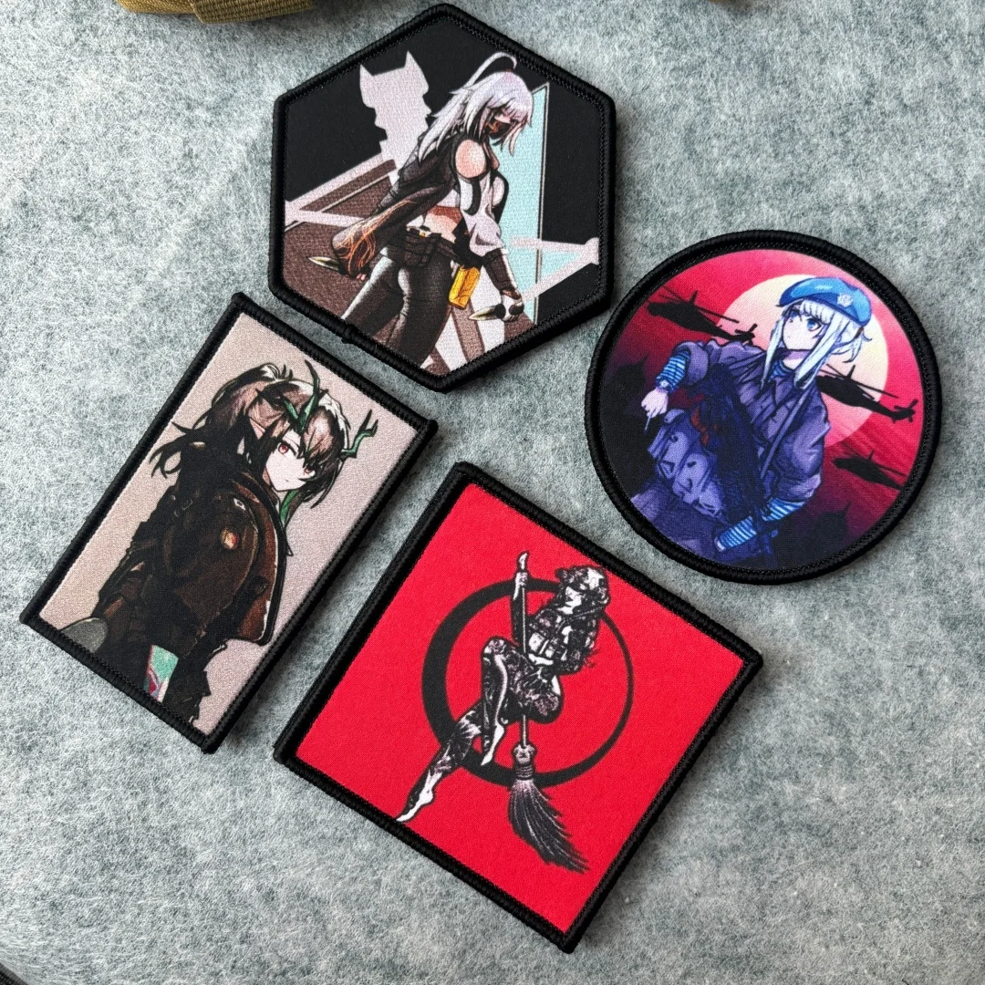 Parche táctico del Arca de Amanhã, parches de gancho y bucle de Chica de Anime, brazalete, insignia de moral del ejército militar, pegatinas para mochila - imagen 2