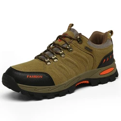 HIKEUP Botas de senderismo impermeables en cuero y gamuza para hombre