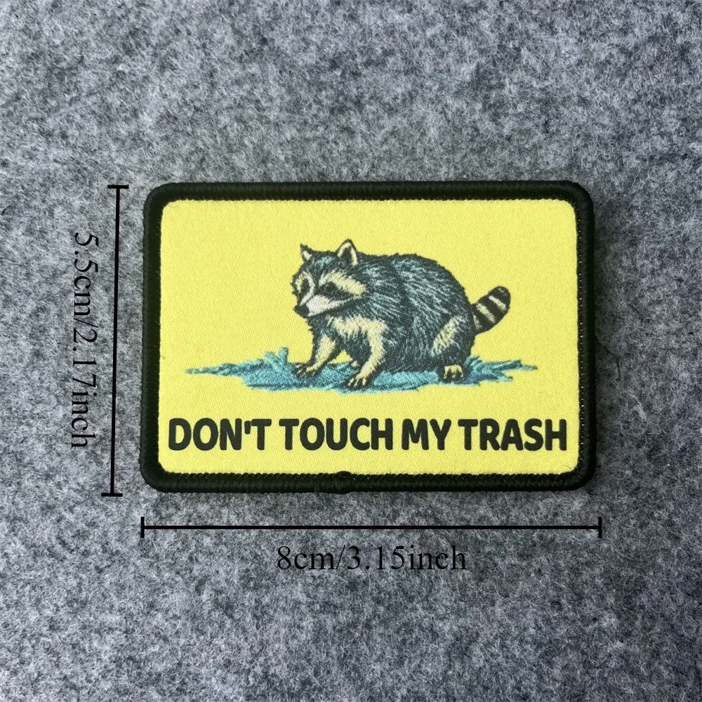 Parche DON'TOUCH MY TRASH, parches de gancho y bucle con estampado de moral de búho táctico, pegatina para mochila de equipo al aire libre del ejército militar - imagen 3