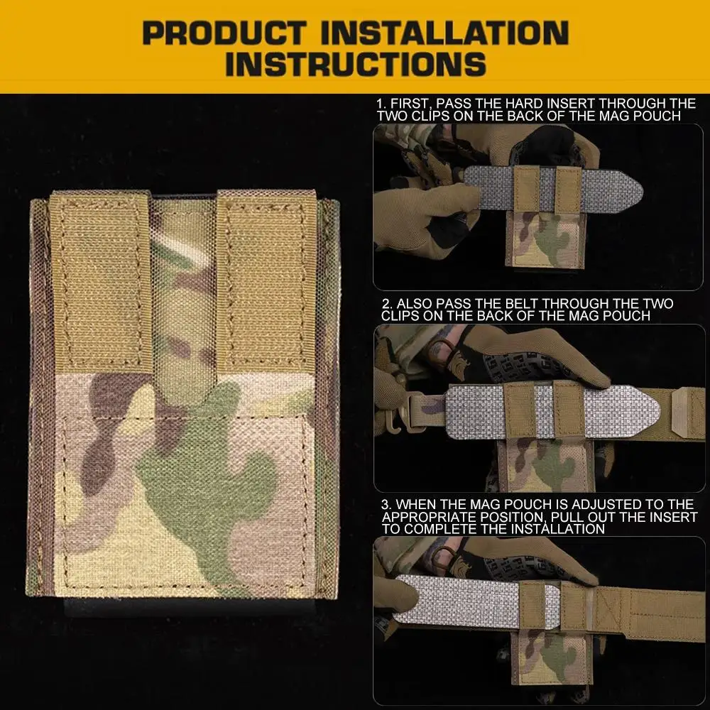 Bolsa táctica para Rifle Mag 5,56, compatible con cinturones de combate de 1,75 pulgadas, caza, tiro, Airsoft MK2 AR15, soporte para revistas, equipo de liberación rápida - imagen 5