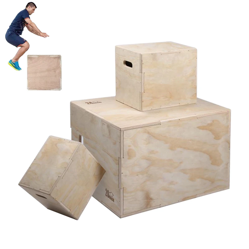 Caja Plyo 3 en 1, caja de saltar fotométrica de madera de 16, 18 y 20 pulgadas para gimnasio en casa, caja de saltar de madera resistente para entrenamiento cruzado - imagen 4