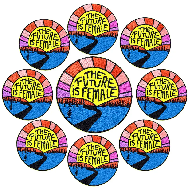 Parches termoadhesivos bordados para planchar en ropa, parche de letras Raibown, derechos de mujer, 10 unids/lote - imagen 4