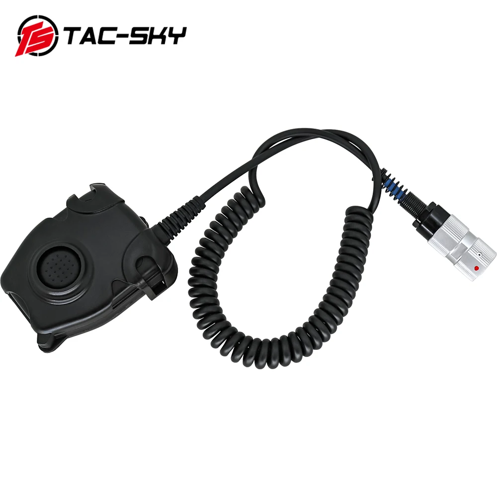 TS TAC-SKY-Cable de resorte de 6 pines, adaptador PTT para auriculares tácticos militares U94, Compatible con AN/PRC 148 152 163 - imagen 4