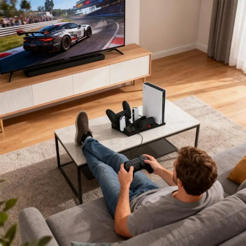 Base carga universal para juegos para NS2PRO compatible con 4 5 controladores con indicadores potencia individuales K1KF - imagen 4