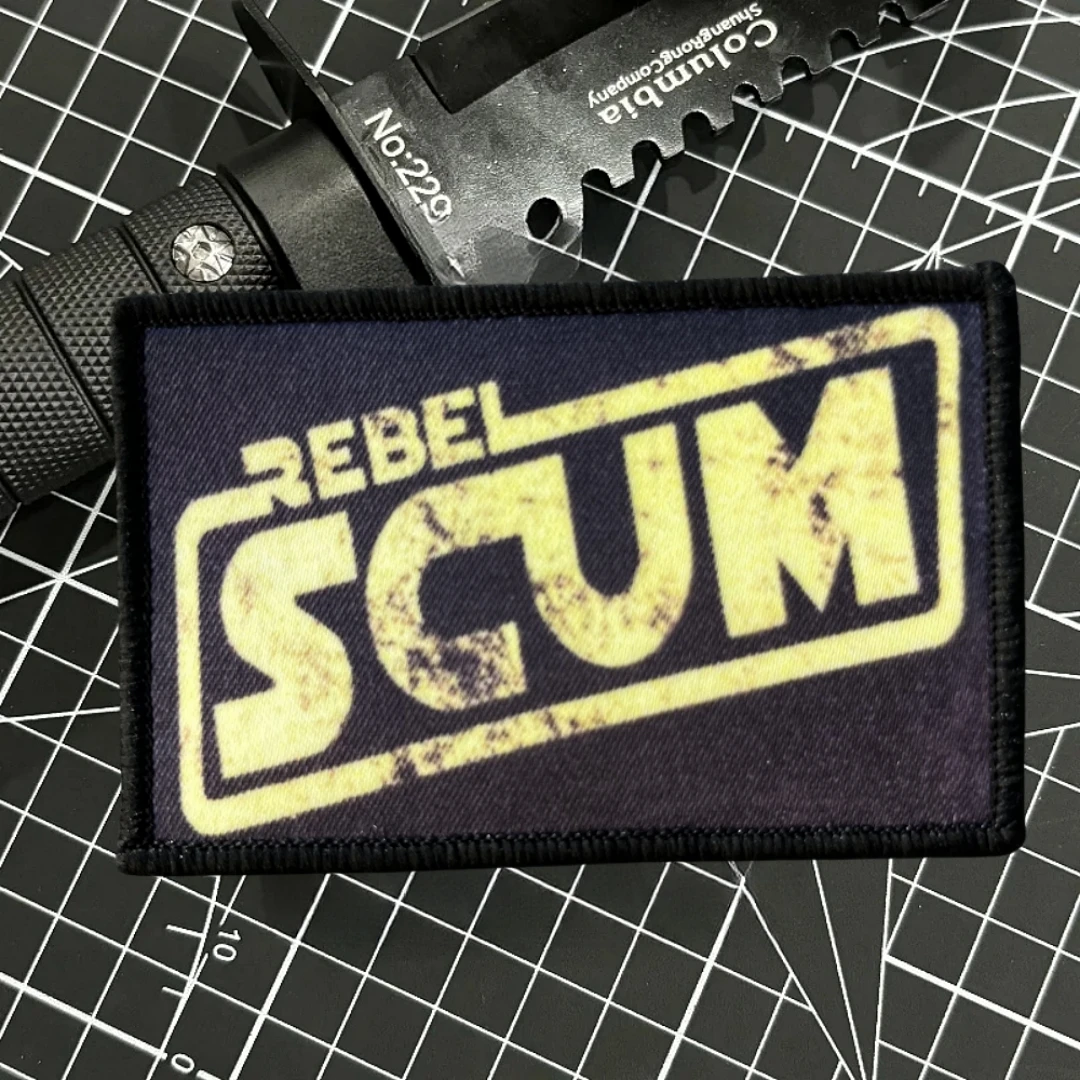 Insignia de moral táctica Rebel Scum, parches de gancho y bucle impresos en ropa, brazalete del ejército militar, pegatina para mochila - imagen 3