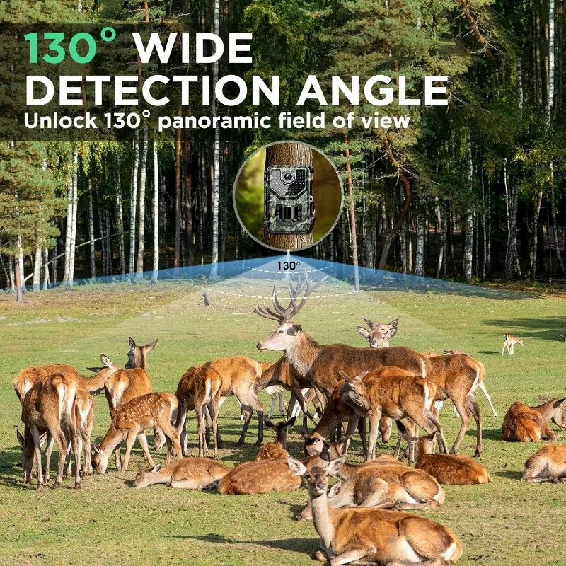 SunTekCam 50MP 4K cámara de rastreo de caza con visión nocturna IP65 impermeable 0,2 s tiempo de disparo foto trampa cámara de juego salvaje - imagen 4