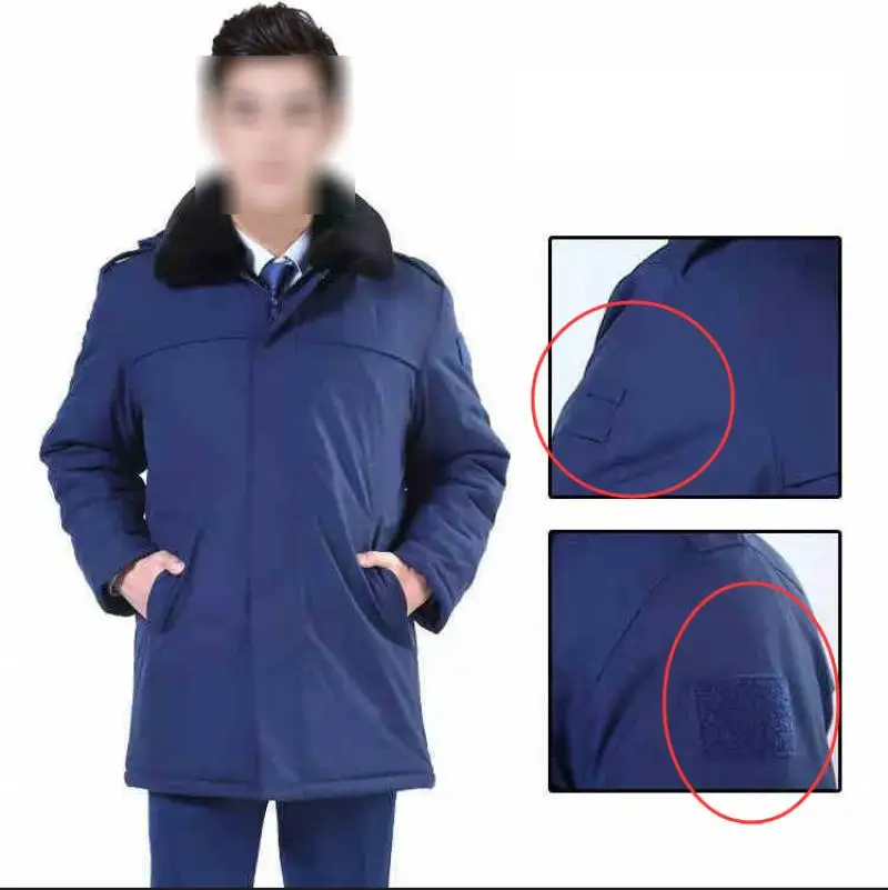 Nuevo Abrigo de reserva grueso de invierno medio a largo, ropa multifuncional azul a prueba de frío, Chaqueta de algodón de entrenamiento cálida - imagen 4