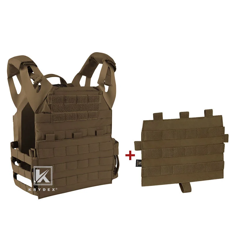 KRYDEX-Chaleco táctico portador de placa marrón Coyote, con solapa MOLLE, armadura de asalto de liberación rápida, chaleco CS de combate Airsoft JPC 2 - imagen 3