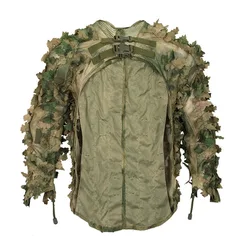 Capa traviesa de hoja táctica, ropa de caza de malla, traje Ghillie transpirable para adultos, traje de tiro CS, equipo de caza al aire libre
