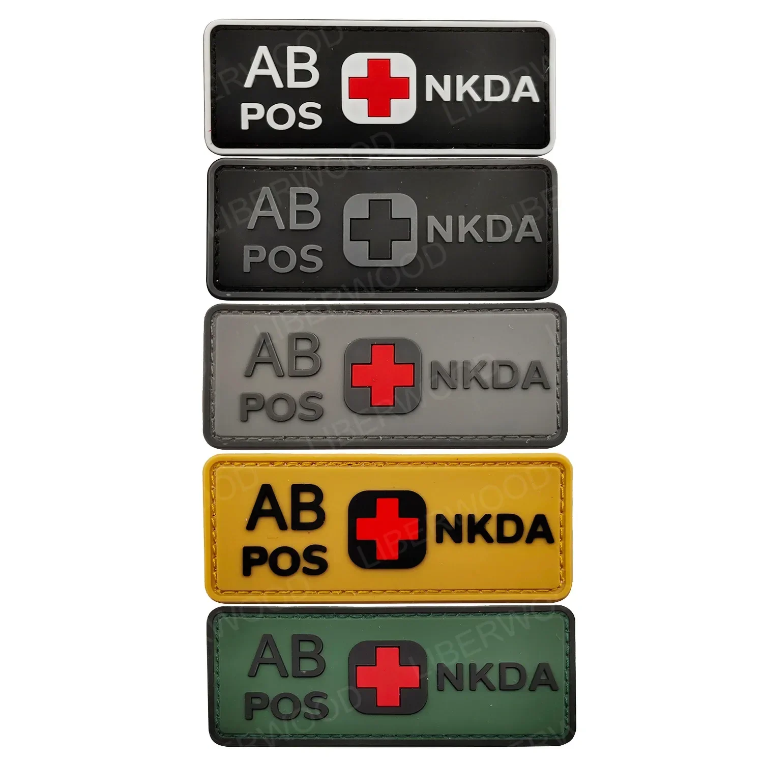 Parche de cruz roja NKDA tipo sangre A + B + O + AB + POS parche positivo insignia de parche militar MED médico que brilla en la oscuridad - imagen 5