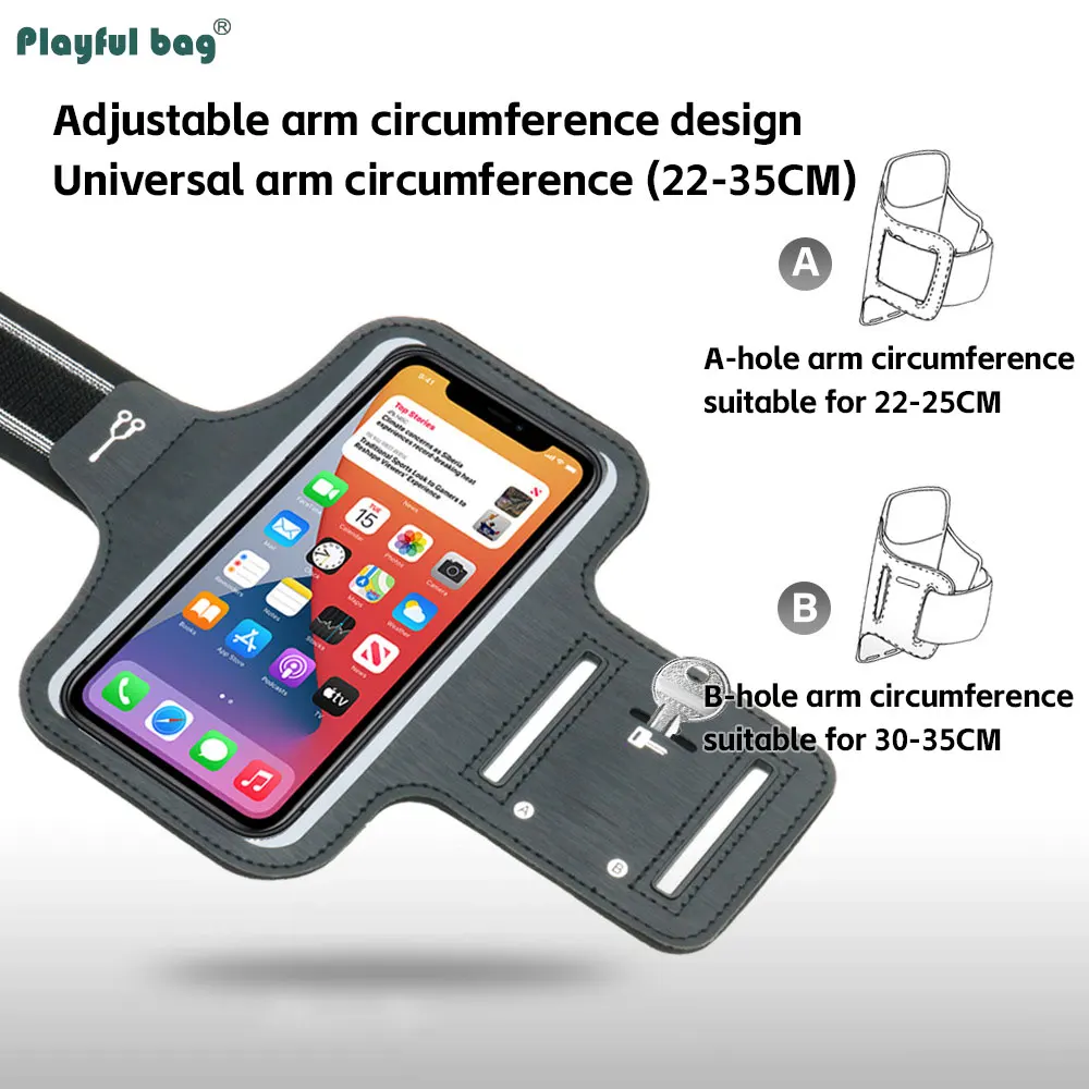 Bolsa de brazo para teléfono móvil deportiva de 6,1/6,9 pulgadas con pantalla táctil, bolsa ligera para brazo para correr al aire libre AVA322 - imagen 5