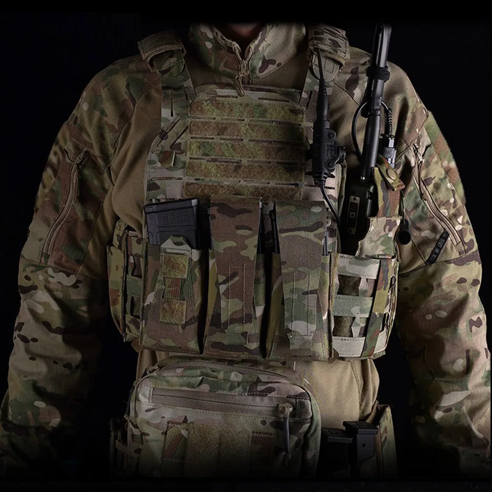 Bolsa táctica Triple para revistas, hebilla de gancho de 2,5 cm/G para Panel frontal portador de placa de chaleco serie 5,56/M4/AR15/AK Airsoft LBT 6094 K - imagen 5