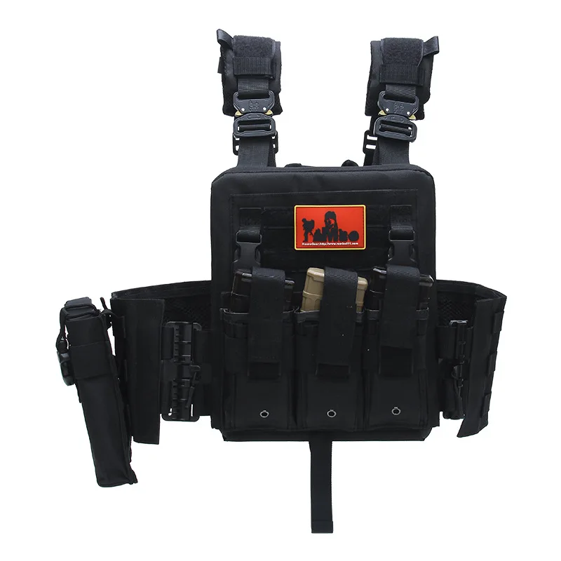 Portador de placa de nailon táctico Molle para hombres, chaleco de asalto de combate, chaleco de caza militar del ejército con bolsa magnética de 5,56mm, bolsas de herramientas - imagen 3