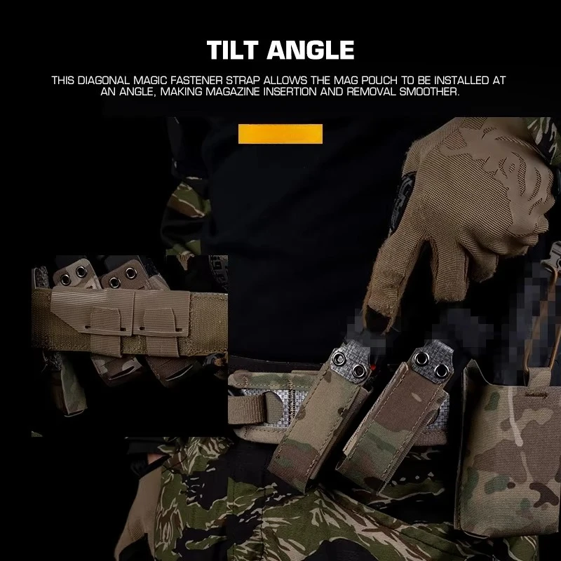 Bolsa táctica Mag, correa de sujeción mágica Diagonal (izquierda), adaptador, versión de gancho y bucle para bolsa Mag de 9MM, accesorios de caza - imagen 5