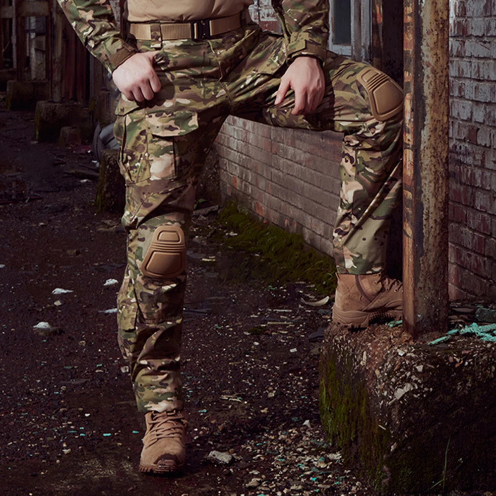 Pantalones Cargo de camuflaje de combate para hombre, pantalones de entrenamiento táctico al aire libre, ropa de caza y senderismo Multicam de camuflaje - imagen 5