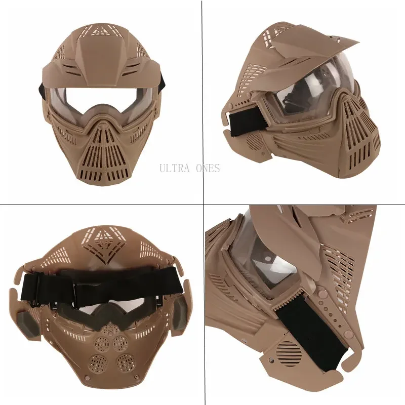 Máscara de juegos CS para caza, máscara protectora de cara completa para entrenamiento táctico, resistencia al impacto, accesorios para Paintball Airsoft - imagen 3