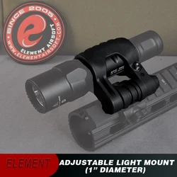 Element Airsoft-Soporte de luz táctica para Rifle, montaje para linterna de caza, con ajuste de 25,4mm de diámetro, 360 °