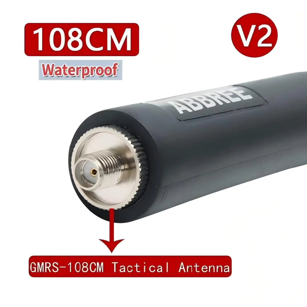 ABBREE GMRS 108CM/42, 5 pulgadas antena táctica impermeable SMA-hembra 462-467MHZ especialmente diseñada para Baofeng GM-9R Walkie Talkie - imagen 3