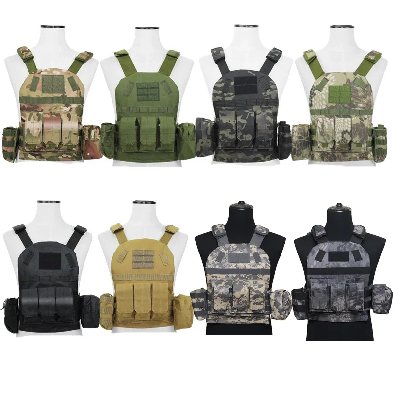 Chaleco táctico para niños, chaleco militar de caza Airsoft para niños, chalecos de combate de camuflaje, equipo de Paintball al aire libre Molle para niño y niña - imagen 3