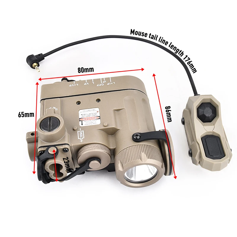 Linterna láser infrarrojo rojo WADSN DBAL D2 táctica, luz LED blanca e infrarroja DBAL-D2, con interruptor de control, accesorios para airsoft - imagen 4