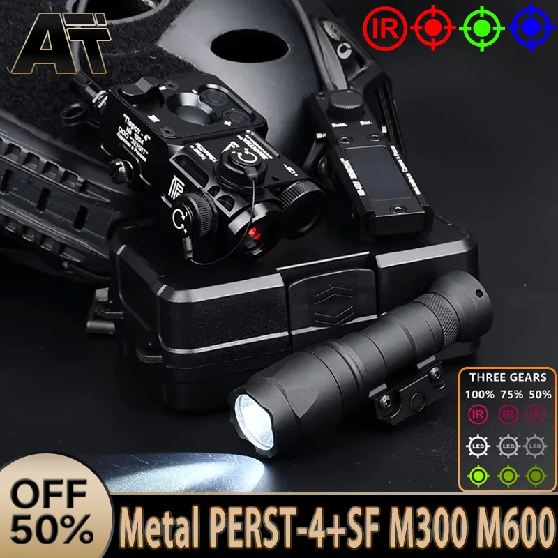 Táctico todo Metal Zenitco Perst 4 PERST-4 punto rojo IR puntería GEN.3.0 arma de caza 1 luz Surefir SF M300 M600 linterna