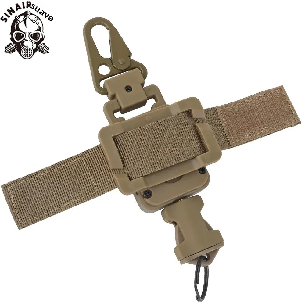 SINAIRSOFT 2 en 1 hebilla telescópica antirrobo bolsa pequeña táctica y soporte para llavero herramientas de cuerda de resorte retráctil EDC antipérdida