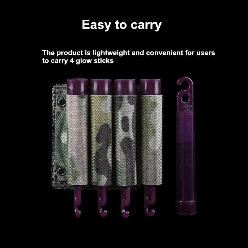 Equipo táctico Molle Glow Stick bolsa para conchas de escopeta, paquete de 4 soportes de luz Chem bolsa de almacenamiento accesorios de caza - imagen 2