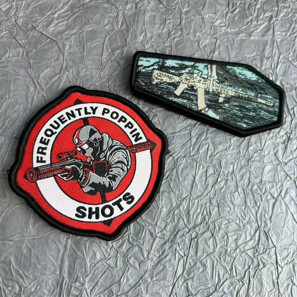 Parche de tela de soldado francotirador en la ropa, insignia de moral de pistola, parches militares, mochila, brazalete, equipo táctico de gancho y bucle - imagen 3