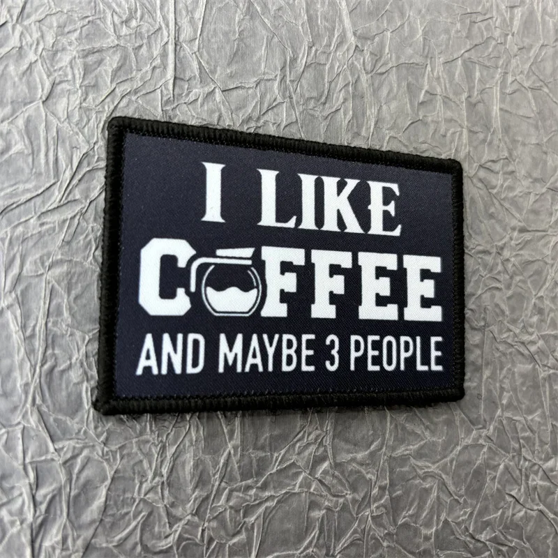 Parche I LIKE COFFEE para ropa, insignia de moral táctica, brazalete impreso, gancho, parche militar, pegatina para mochila - imagen 4