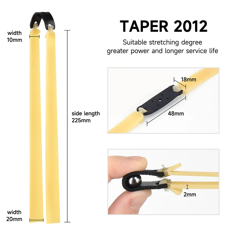 Banda de goma para tirachinas potente y gruesa de 2,0mm, 4 Uds., especial para deporte de caza, banda de goma de látex de alta calidad, accesorios para tirachinas - imagen 3